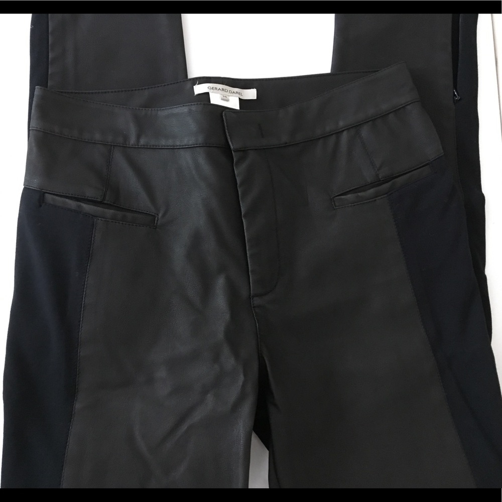Gerard Darel Vegan Leather Pants Stretch Sides - Picture 2 of 6